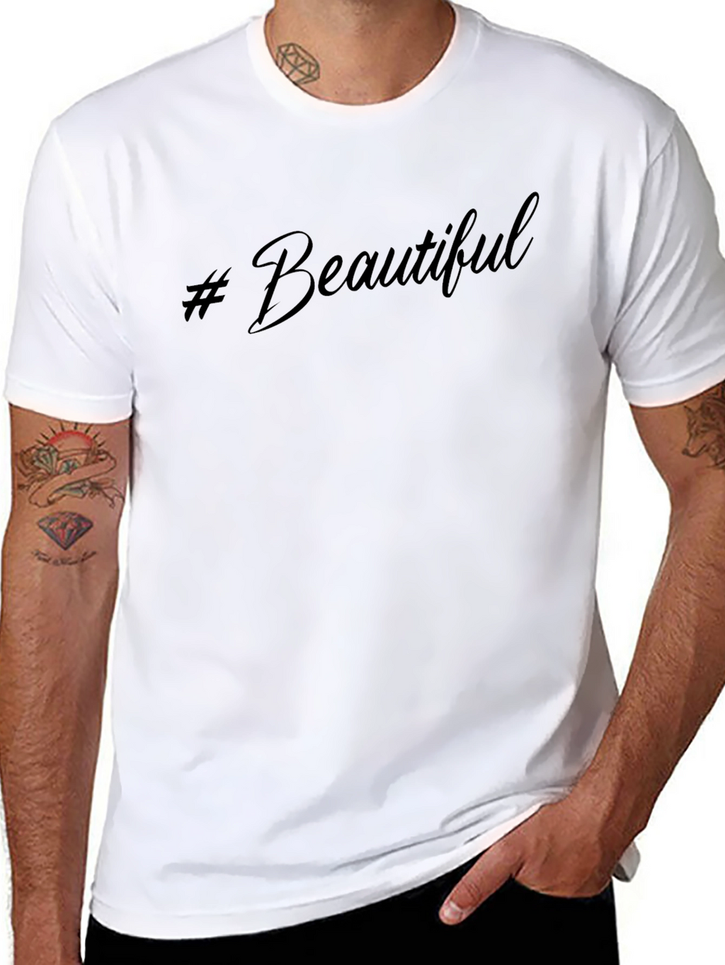 #Beautiful Black Graphic Tee - Stylish Casual Comfort