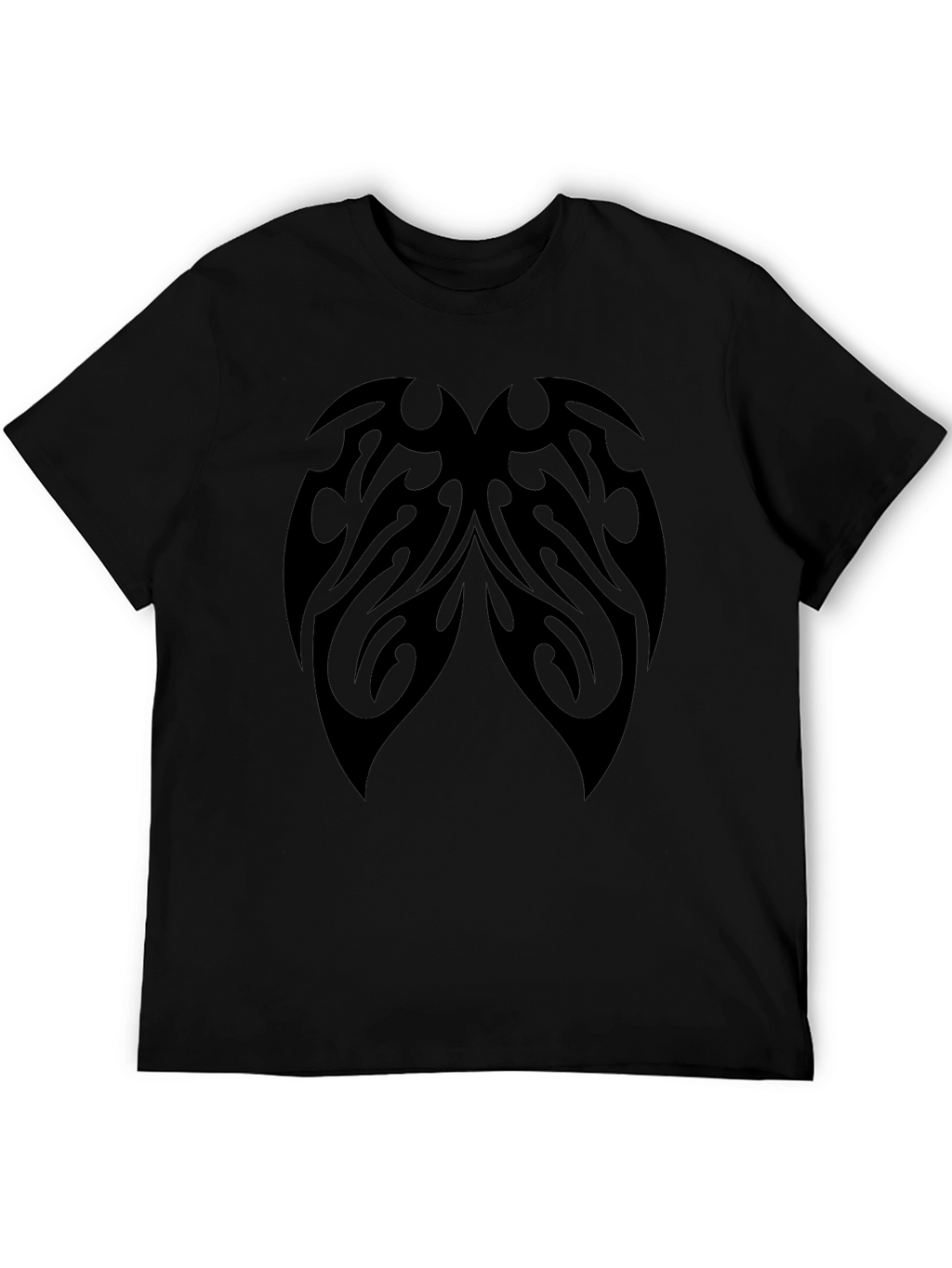 Tribal Tattoo Graphic Print Black T-Shirt