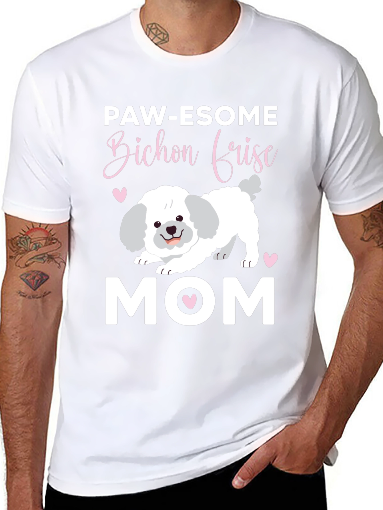 Paw-esome Bichon Frise Mom Graphic Tee