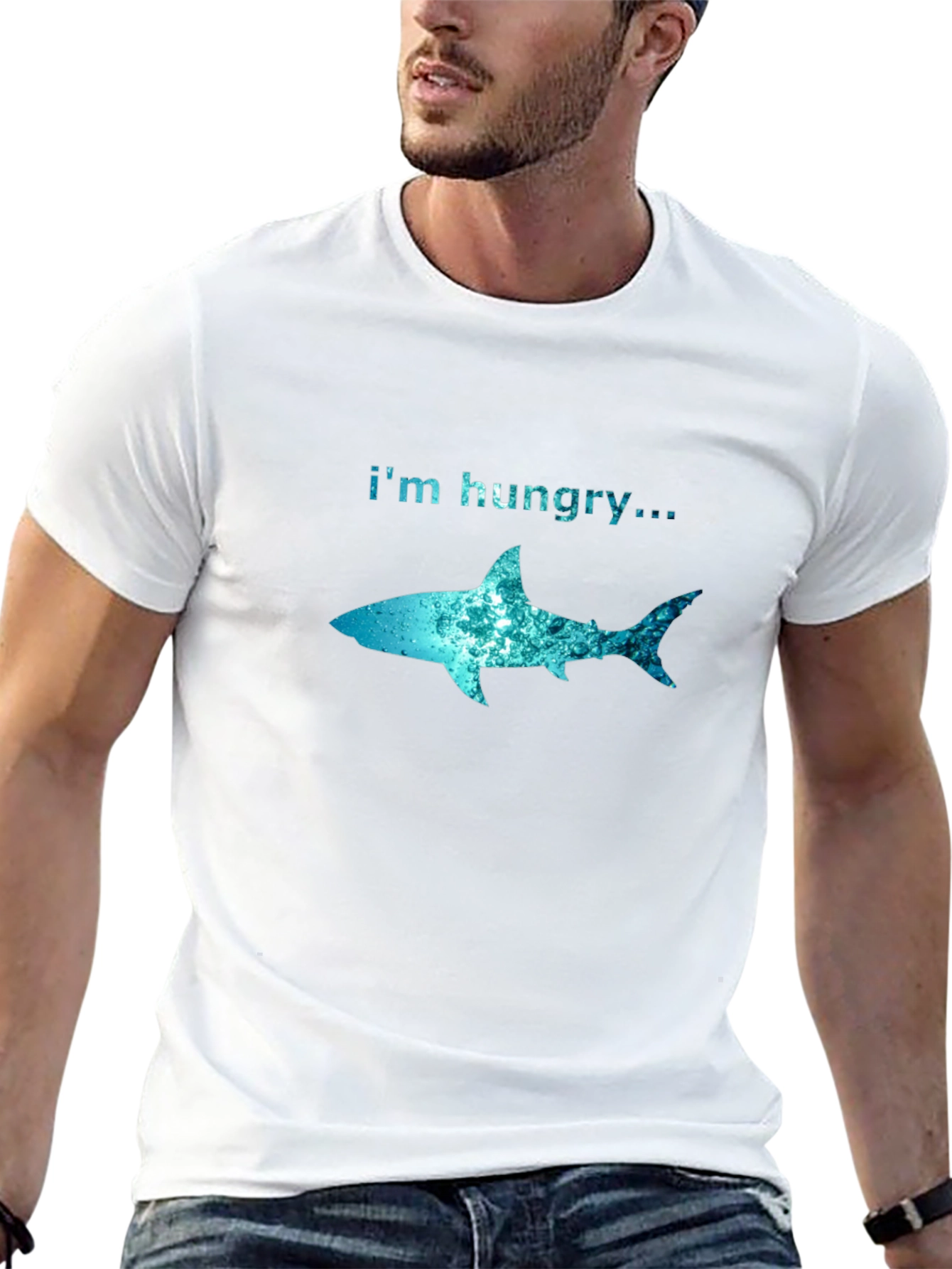 Im Hungry Shark Graphic T-Shirt - Black Cotton Tee