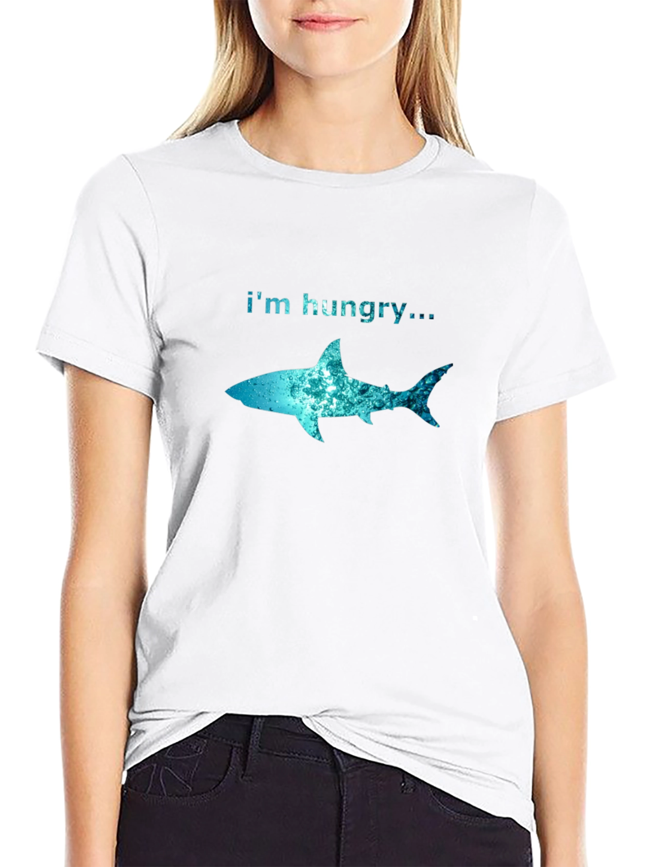 Im Hungry Shark Graphic T-Shirt - Black Cotton Tee