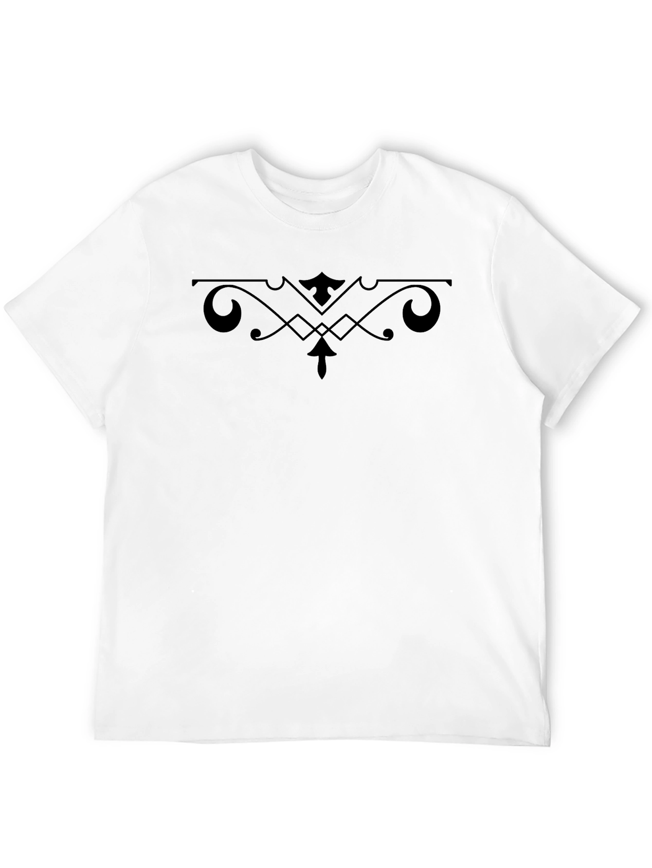 Elegant Black Tee with Ornamental Design