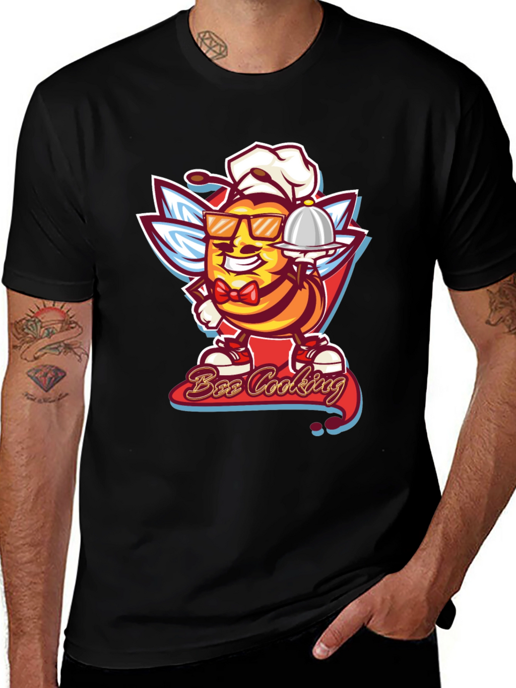Bee Cooking T-Shirt - Chef Bee Graphic Tee