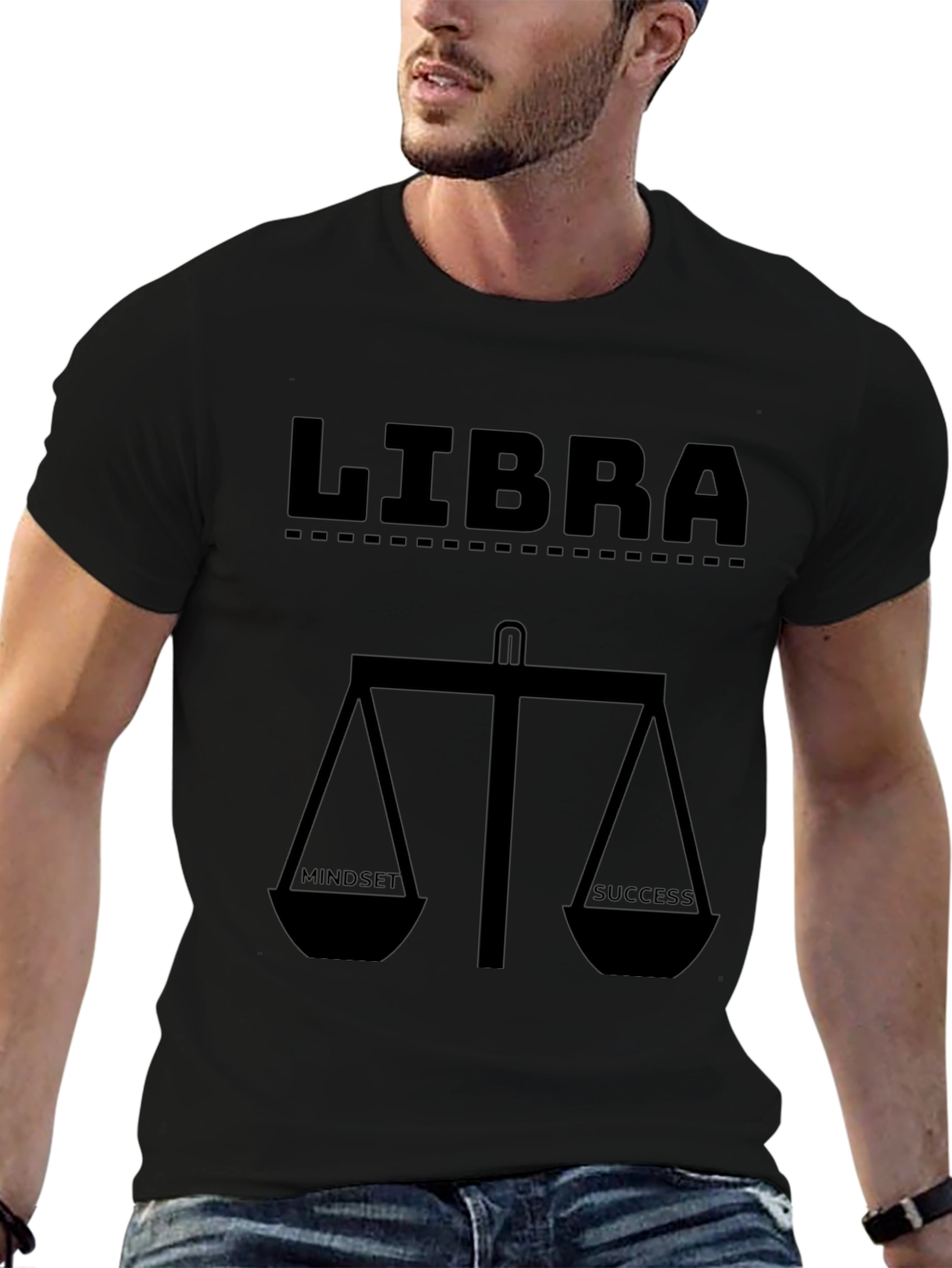 Libra Zodiac Mindset & Success Black T-Shirt