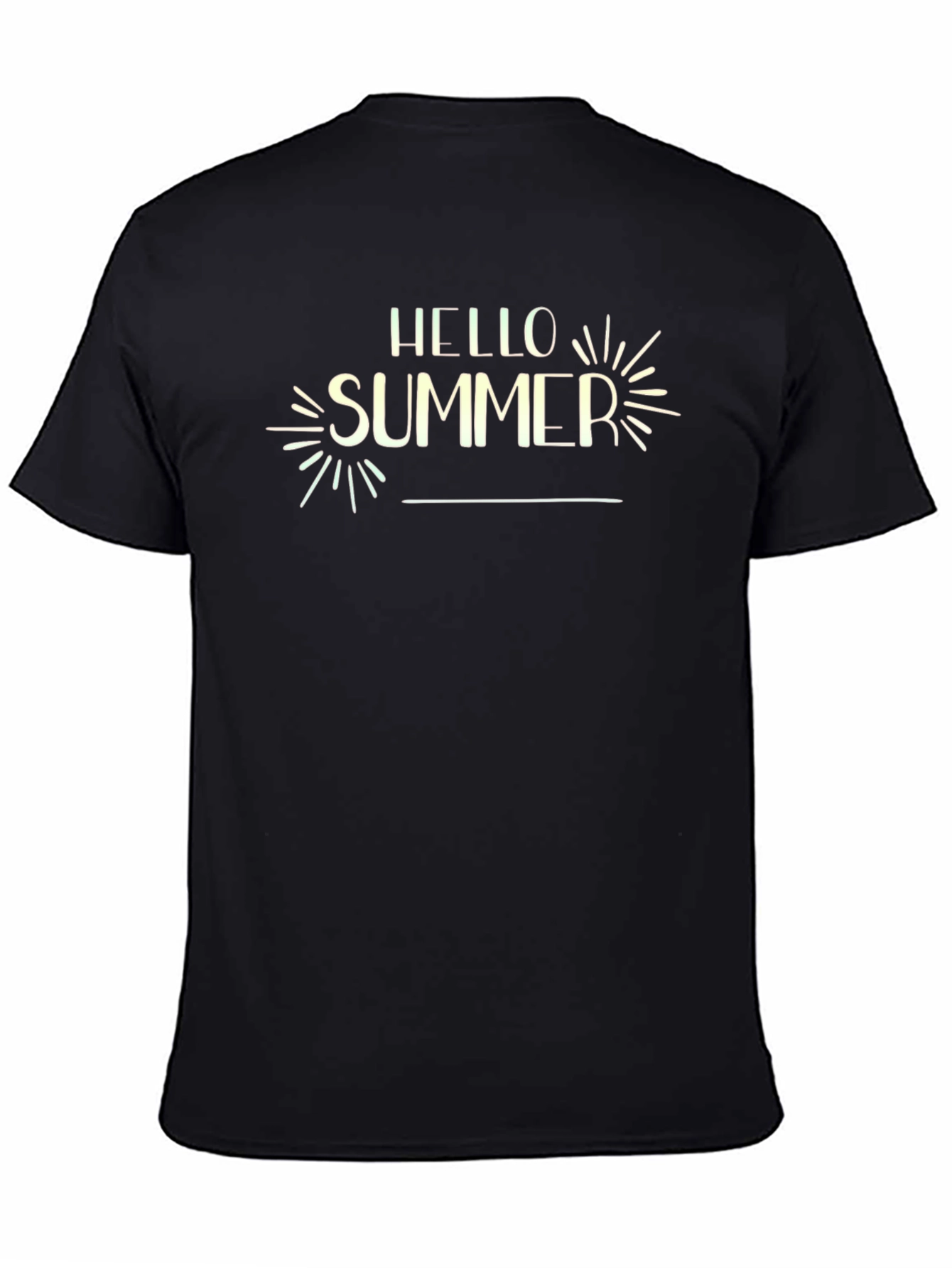 Hello Summer Graphic Black T-Shirt